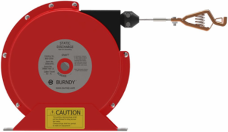 Heavy Duty Static Discharge Reel with 50 Foot Cable Length and Rugged Steel Construction
