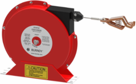 Heavy Duty Static Discharge Reel with 50 Foot Cable Length and Rugged Steel Construction