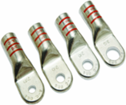 Copper Battery Terminal Lug, 4/0 AWG, 1/2 Inch Stud, Tin Plated, 1-Hole