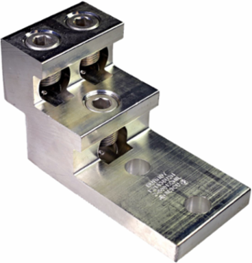 Aluminum Universal Terminal 2 Hole 1/2 Inch Stud Holes NEMA-Spaced 600 Volt Rated