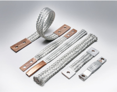 Flexible Copper Braid Jumper 24 Inch, 1.50 Inch Pad Width, 340 A Indoor Rating