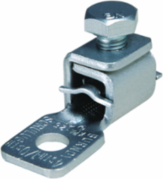 Copper Terminal, 1 Hole, For 14-4 AWG Cable, Bolted, Tin Plated