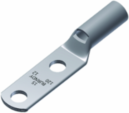 Metric Copper Tubular Terminal 2 Holes 1/2" Stud 35000V 23.6" Pad Width