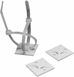 Nylon Cable Tie Mounting Bases 0.75 Inch, Qty 100, Natural Color
