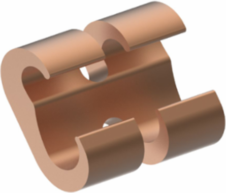Compression Ground Connector, Copper, 300-500 Kcmil Range, Tap 3/0-250 Kcmil