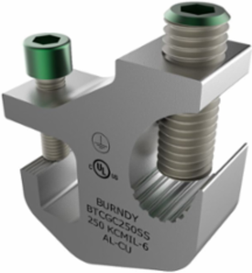 Aluminum Ground Tray Clamp for #6 AWG - 250 Kcmil Conductor, 2.25 Inch x 0.88 Inch