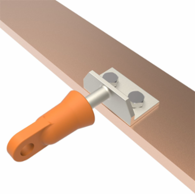 Ground Stud, Tin-Plated Copper, 25mm Ball Stud, 90 Offset NEMA Pad, Grade 5H