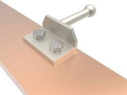 Ground Stud, Tin-Plated Copper, 25mm Ball Stud, 90 Offset NEMA Pad, Grade 5H