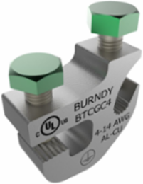 Aluminum Ground Tray Clamp for #14 - #4 AWG Conductors, Tin Plated, 1.35 Inch Length