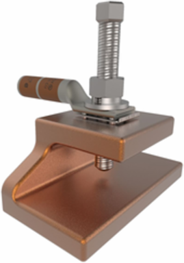 1-hole ground clamp, accepts steel flange 1/8" to 5/8"; #8 AWG Conductor; compression lug and anti-rotation WEEB® Series Washer