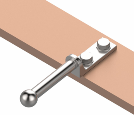Safety Ground Stud, Tin-Plated Copper, 30mm Ball Stud, ASTM F855 Grade 5H
