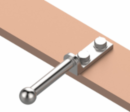 Safety Ground Stud, Tin-Plated Copper, 30mm Ball Stud, ASTM F855 Grade 5H