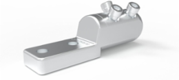 QIKSHEAR Shear Bolt Lug 350-500 kcmil 2-Hole, 1/2 Inch Holes, 35kV Rating, Tin Plated