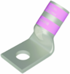 Copper Compression Terminal, 1/0 AWG, 5/16 Inch Stud, Tin Plated, Pink