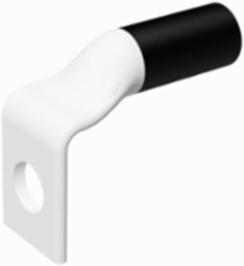 Copper Terminal 2/0 AWG, 1/4 Inch Stud, 600 V-35 kV, Tin Plated, Black, Standard Barrel