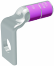 Hylug Terminal, 1/0 AWG, 0.39 Inch Bolt Hole, 35 kV, Copper, Tin Plated, Pink