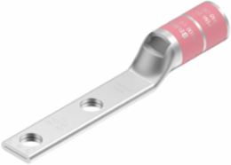 Copper Terminal Connector, 1/0 AWG, 35 kV, 1/4 Inch Stud, 2 Holes