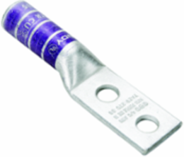 Copper Compression Lug, 500 kcmil, 2 Hole, 1/2 Inch Stud, Long Barrel, Tin Plated