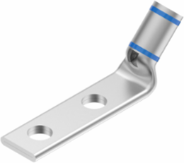 Tin Plated Terminal Connector, 2 Hole, 6 AWG, 35 kV, 45 Degree Angle