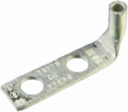 Standard Length Barrel Terminal, 1.45 Inch Length, 2 Holes, Copper, Tin Plated