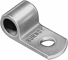 Uninsulated Flag-Type Ring Terminal for 2/0 AWG, 1/2 Inch Bolt Size, Copper Material
