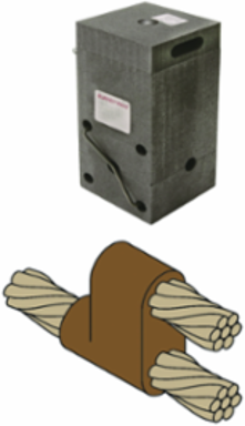 BURNDYWeld Exothermic Mold, Horizontal Parallel Tap, 6 AWG Conductor
