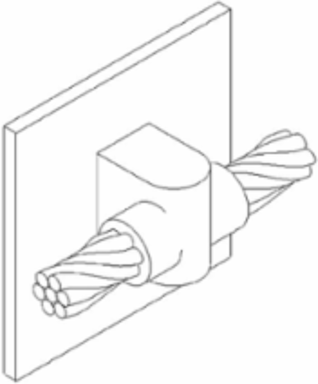 Exothermic Mold for 4/0 AWG Copper Cable to Vertical Steel Surface