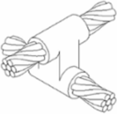 Horizontal Cable Cross Mold, 2/0 AWG Run, 1/0 AWG Tap, BURNDYWeld