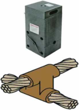 BURNDYWeld Exothermic Mold, Horizontal to Horizontal Cable Cross, 500 kcmil