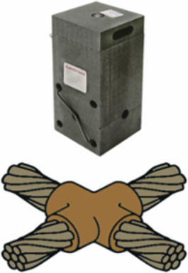 Exothermic Mold for 1/0 AWG Horizontal Cable Cross, BURNDYWeld