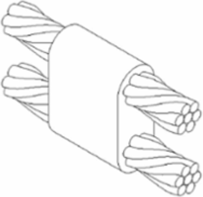 Exothermic Mold for Horizontal Parallel 4/0 AWG Run, 4 AWG Tap, 150 Weld Metal