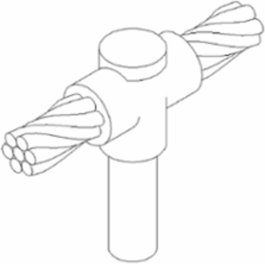 Horizontal Cable Mold, 3/0 AWG, 5/8 Inch Ground Rod, BURNDYWeld