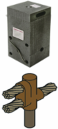 Horizontal Mold for 1/0 AWG Cables, 5/8 Inch Ground Rod, RoHS Compliant