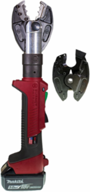6-Ton IN-LINE® Scissor Action Crimper/Cutter, 5Ah Lithium-Ion, 355° Head Rotation