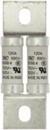 High-Speed British Standard Fuse 120A, 200 kAIC Interrupt Rating, 750 Vdc