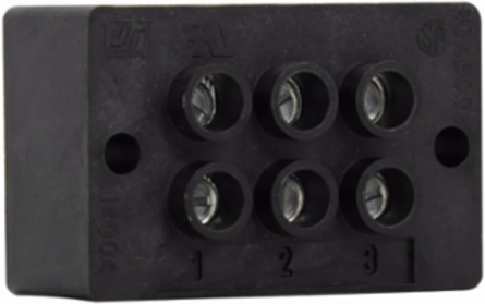 Power Terminal Block 600 Vac/Vdc, 90A, Two-pole, 1.12 Inch Depth, SCCR: 10 kA
