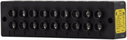 Power Terminal Block Nine-Pole 5.34 Inch Width, 1.5 Inch Height, 1.12 Inch Depth