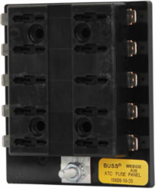 Blade Fuse Panel 30A, 3.37 Inch Length, 2.47 Inch Width, Thermoplastic
