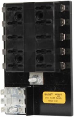 Blade Fuse Panel 30A, 32V, 3.37 Inch Length, Quick Connect, Thermoplastic