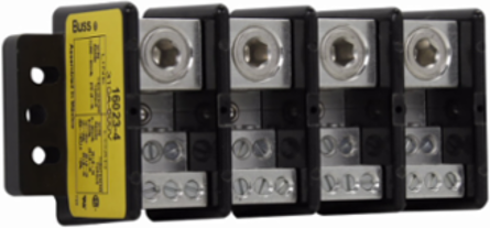 Power Distribution Block, 310A, 600 Vac, 4-Pole, Black, Molded Thermoplastic