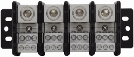 Power Distribution Block, 310A, 600 Vac, 4-Pole, Black, Molded Thermoplastic
