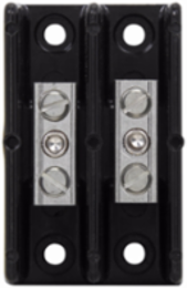Power Splicer Block, 600 Vac, 600 Vdc, 115A, 2-Pole, Stud Connection, Black, Molded Thermoplastic