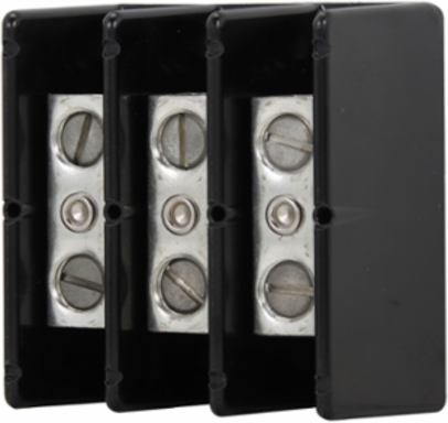 Power Distribution Block, Two-Pole, 150A, 600V, Molded Thermoplastic Base, 2.62 Inch Width