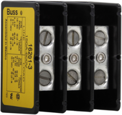 Power Distribution Block, Two-Pole, 150A, 600V, Molded Thermoplastic Base, 2.62 Inch Width