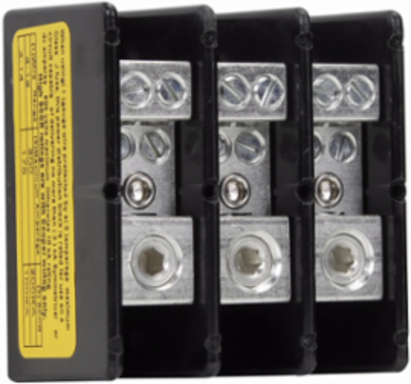 Power Distribution Block, 600 Vac, 600 Vdc, 175A, Three-pole, Black