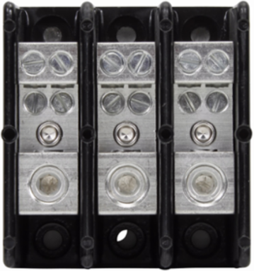 Power Distribution Block, 600 Vac, 600 Vdc, 175A, Three-pole, Black