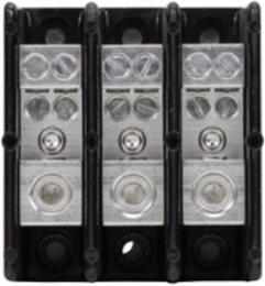 Power Distribution Block, 600 Vac, 600 Vdc, 175A, Three-pole, Black
