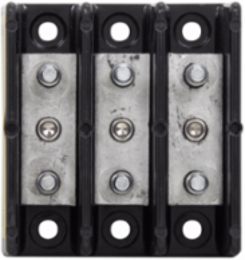 Power Terminal Block, 600 Vac/Vdc, 150A, Three-pole, 1/4 Inch-20 TPI X 3/4 Inch Stud