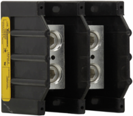 Power Distribution Block, 2 Inch Width, 310A Amperage, Two-pole, Black