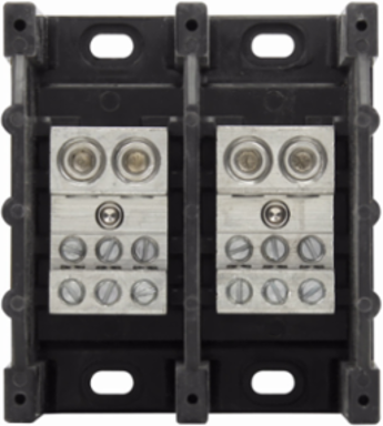 Power Distribution Block, 600 Vac/Vdc, 350A, Two-Pole, SCCR 10 kA, Black